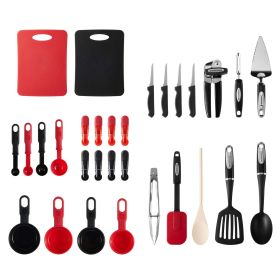 Farberware Professional 30-piece Black and Red Kitchen Tool and Gadget Starter Set