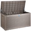 VEVOR Deck Box, 100 Gallon Outdoor Storage Box, 48.0" x 21.5" x 24.5", Waterproof PP Deckbox with Aluminum Alloy Padlock, for Patio Furniture