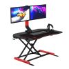 Gaming Riser, Height Adjustable, Squeeze Handle, Headset Hook, Dual USB Ports.