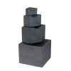 19.7x19.7x41.7" Gray Cement 4 Tier Block Water Fountain Outdoor