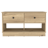 DEPOT E-SHOP Uranus Storage Bench, Two Drawers, Two Open Shelves, Light Oak