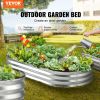 VEVOR Raised Garden Bed, 70.9x35.4x11 inch Galvanized Metal Planter Box, Outdoor Planting Boxes with Open Base