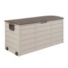 75gal 260L Outdoor Garden Plastic Storage Deck Box Chest Tools Cushions Toys Lockable Seat