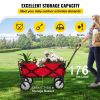 VEVOR Wagon Cart, Collapsible Folding Cart with 176lbs Load, Outdoor Utility Garden Cart, Adjustable Handle