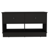 DEPOT E-SHOP Uranus Storage Bench, Two Drawers, Two Open Shelves, Black