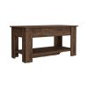 DEPOT E-SHOP Saturn Storage Table, Four Legs, Lower Shelf, Dark Brown