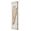 Set of 2 Feather Wing Wall Panels with Distressed White Finish, Rectangle Hanging Wall Art, 42" x 15.5"