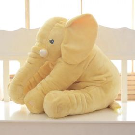 Soft Comfort Elephant Plush Toy  Accompany Sleeping Baby Sleep Child Pillow Leather Shell (Option: Yellow-60cm)