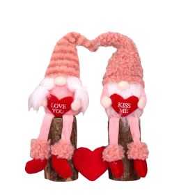 Valentines Day Gift Gnome Faceless Gnome Doll Plush Elf Doll Decor Stuffed Ornament Wedding Table Decor Kids Toy Home Room Decor (Ships From: CN, Color: 2pcs D)