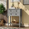 Narrow Console Table, Slim Sofa Table with Three Storage Drawers and Bottom Shelf for Living Room, Easy Assembly