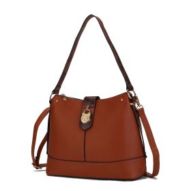 MKF Collection Ezra Snake embossed Vegan Leather Women Shoulder Handbag by Mia K (Material: Vegan Leather, Color: Cognac)