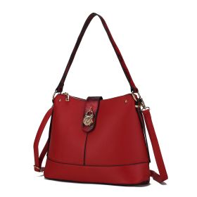 MKF Collection Ezra Snake embossed Vegan Leather Women Shoulder Handbag by Mia K (Material: Vegan Leather, Color: Red)