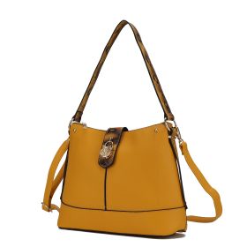 MKF Collection Ezra Snake embossed Vegan Leather Women Shoulder Handbag by Mia K (Material: Vegan Leather, Color: Mustard)