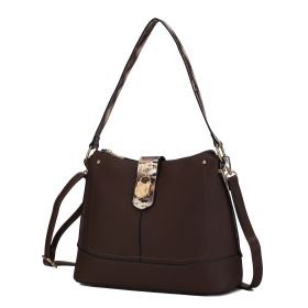 MKF Collection Ezra Snake embossed Vegan Leather Women Shoulder Handbag by Mia K (Material: Vegan Leather, Color: Brown)