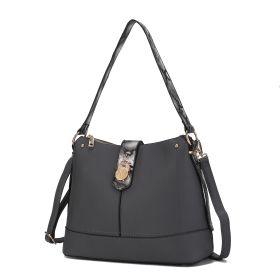 MKF Collection Ezra Snake embossed Vegan Leather Women Shoulder Handbag by Mia K (Material: Vegan Leather, Color: Charcoal)