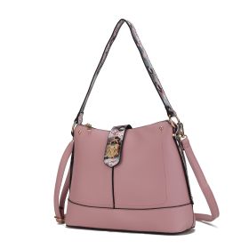 MKF Collection Ezra Snake embossed Vegan Leather Women Shoulder Handbag by Mia K (Material: Vegan Leather, Color: pink)