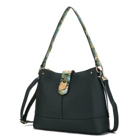 MKF Collection Ezra Snake embossed Vegan Leather Women Shoulder Handbag by Mia K (Material: Vegan Leather, Color: Olive)