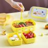 Portable Cute Lunch Box School Kids Plastic Picnic Bento Box Microwave Food Box With Spoon Fork Compartments Storage Containers