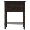 Narrow Console Table, Slim Sofa Table with Three Storage Drawers and Bottom Shelf for Living Room, Easy Assembly