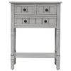 Narrow Console Table, Slim Sofa Table with Three Storage Drawers and Bottom Shelf for Living Room, Easy Assembly